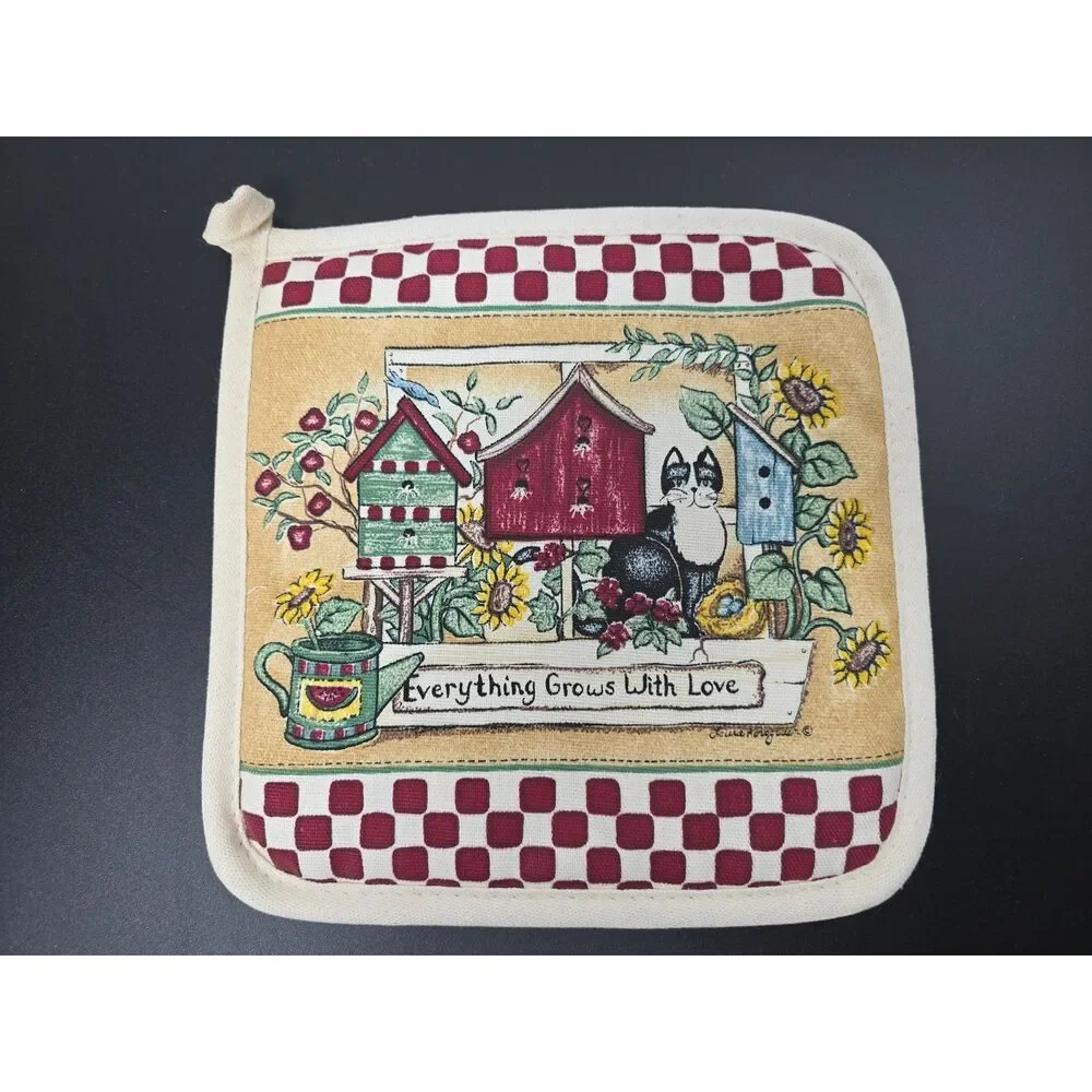 Kay Dee Designs Country Cat Birdhouses Potholders Set of 2 Laurie Korsgaden NWT
